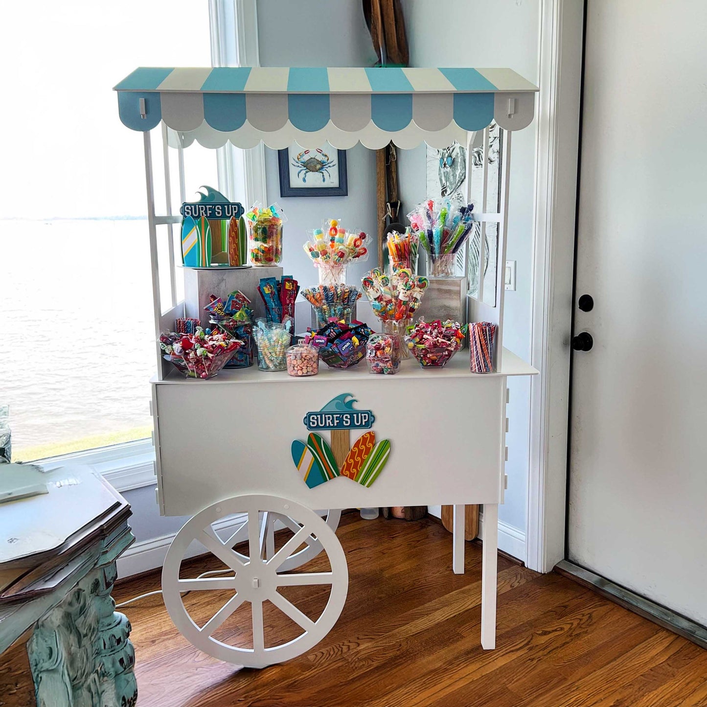 Window Style Candy Cart in Colour Blue