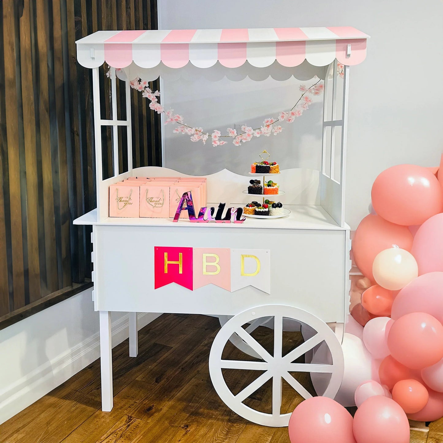 Window Style Candy Cart in Colour Pink