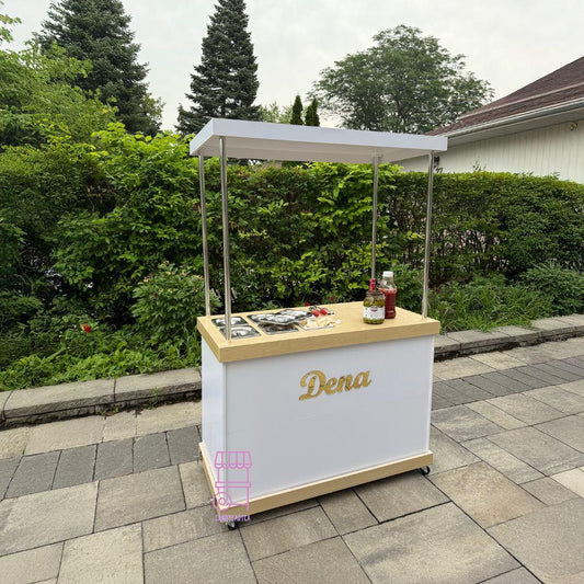 White Mobile Bar - Snack & Beverage Station