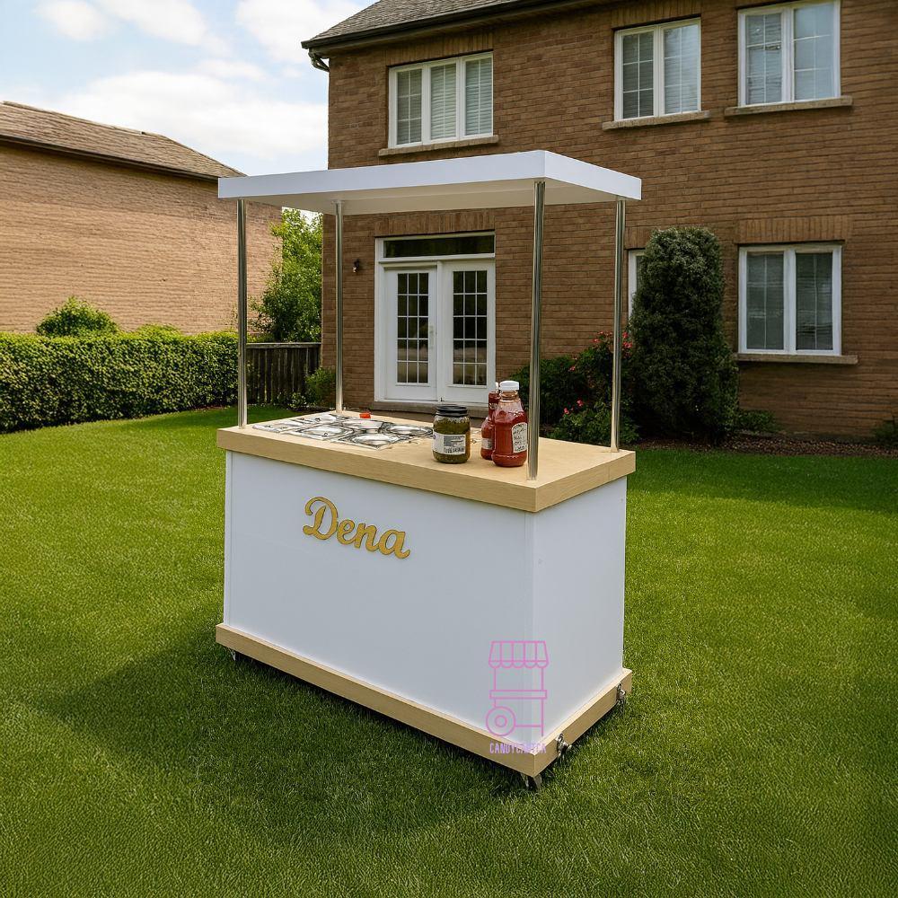 White Mobile Bar - Snack & Beverage Station