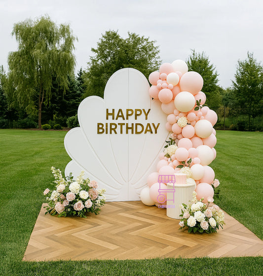 Free Standing White Shell Backdrop