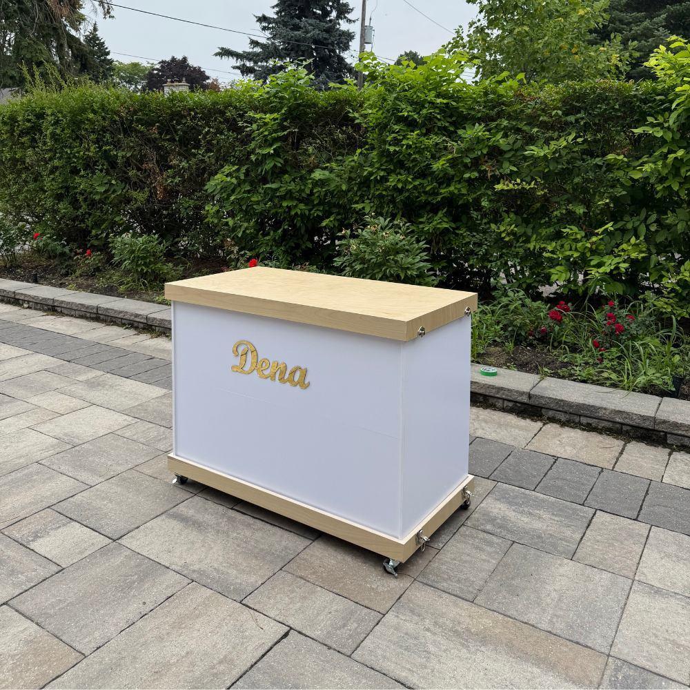 White Mobile Bar - Snack & Beverage Station