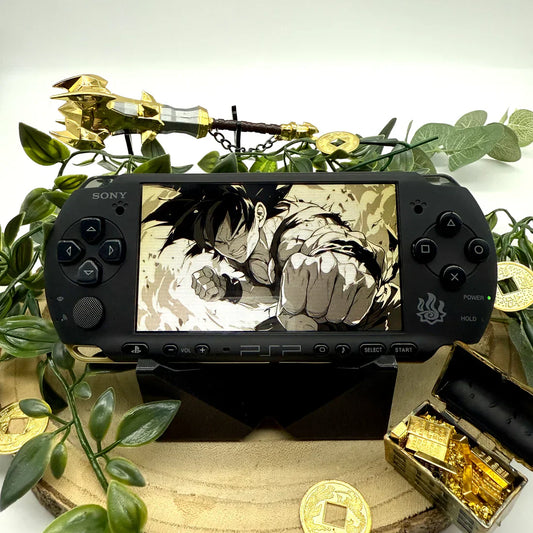 Black Gold Custom PSP Console Bundle: Includes Battery, Storage
