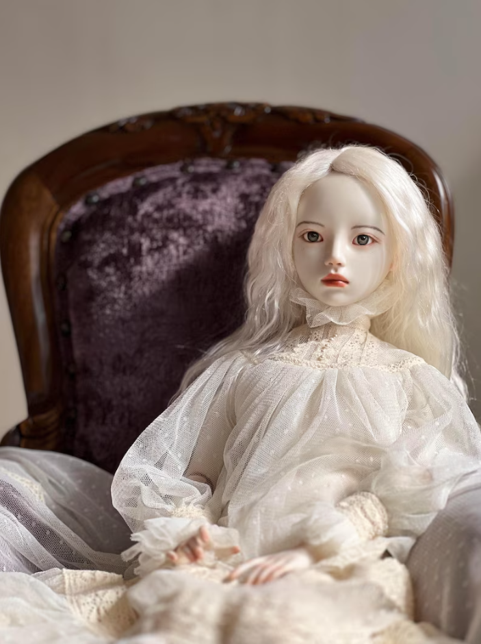 Vintage Art Bisque Doll – “Midnight Sonnet” Porcelain Collector Doll – Limited Edition Elegant Figurine