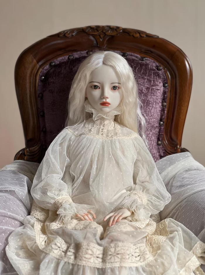 Vintage Art Bisque Doll – “Midnight Sonnet” Porcelain Collector Doll – Limited Edition Elegant Figurine