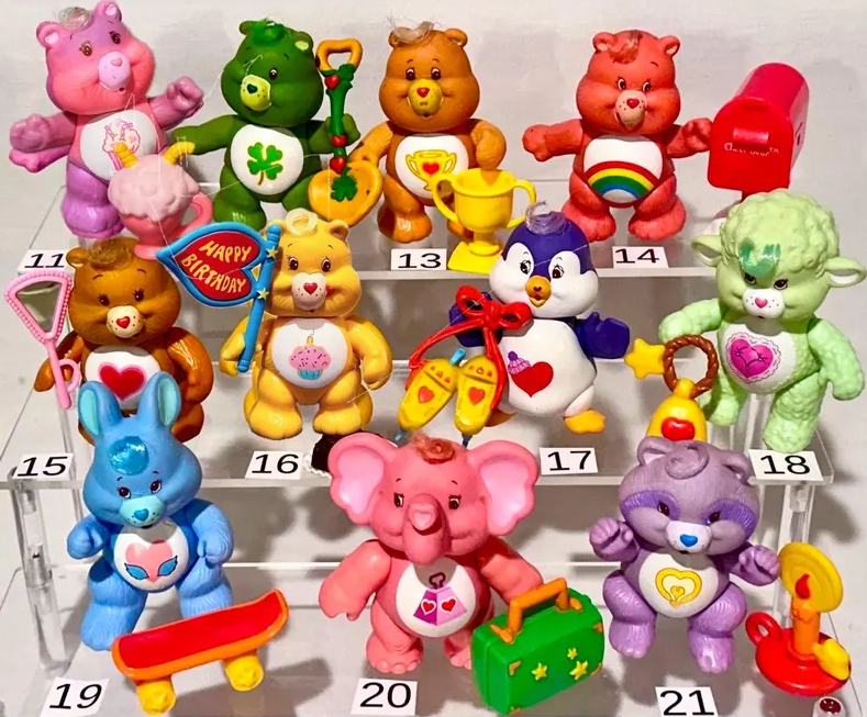 Rare Full Set of 16 Vintage 1983 Kenner Care Bears & Cousins – Posable Plush & Figures – Excellent Condition