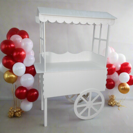 Window Style Candy Cart in Colour White