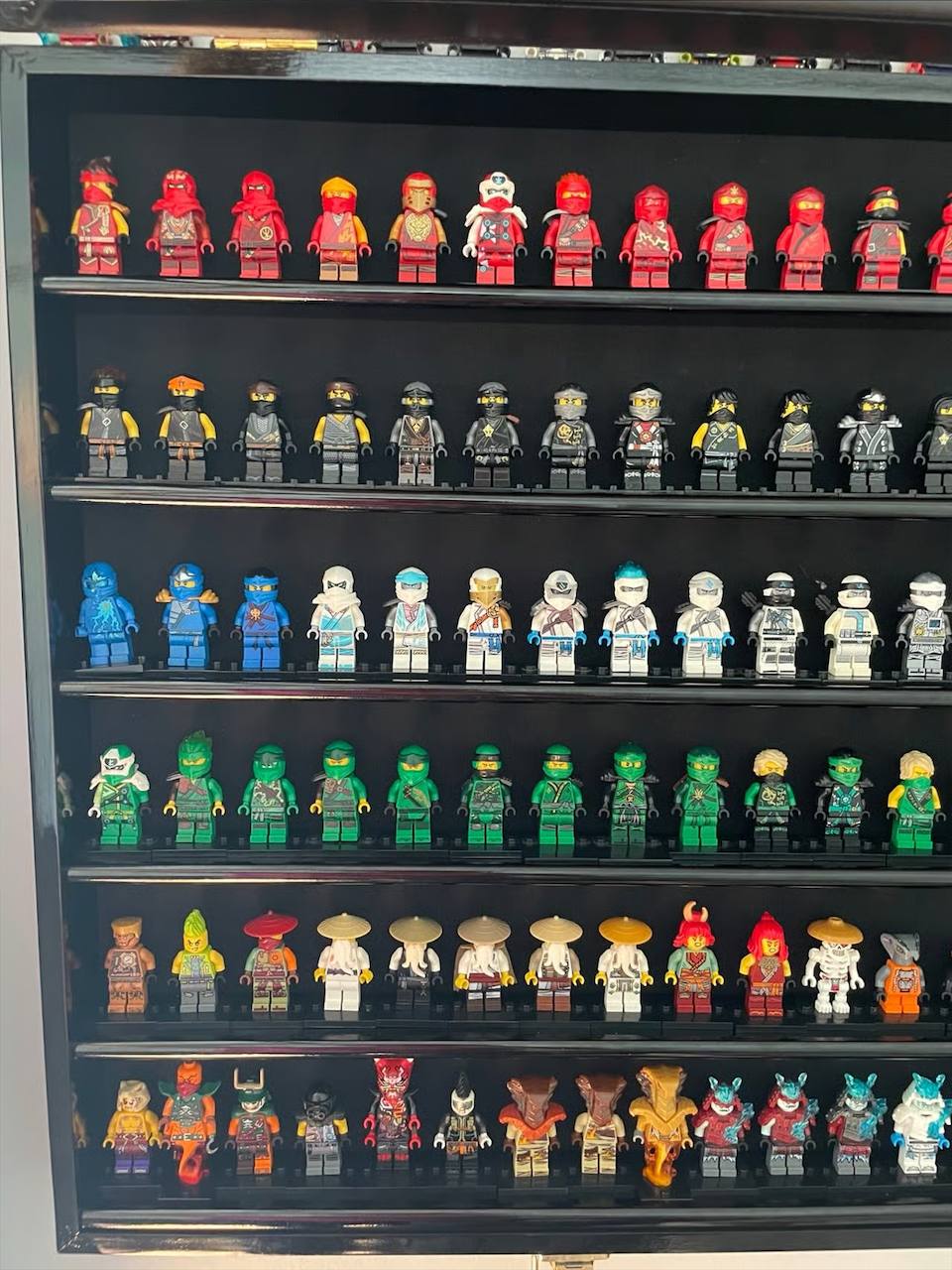 LEGO Ninjago Minifigures Lot – Complete Collection Display (100+ Figures)