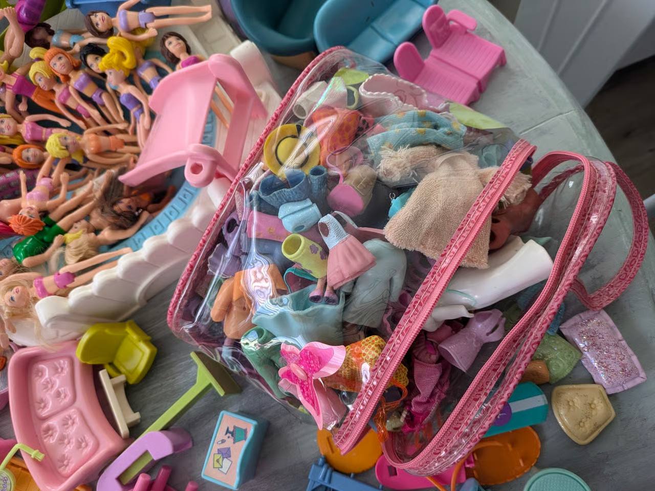 Huge Polly Pocket Lot – Vintage Mini Dolls and Accessories Playset Bundle