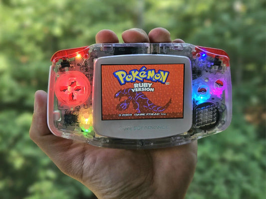 Custom Nintendo GameBoy Advance RGB Poke Mon Edition IPS XL Display