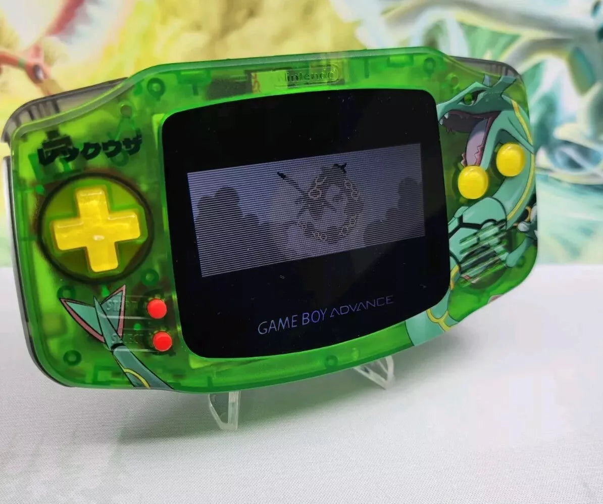 Gameboy Advance Custom Rayquaza Emerald GBA Pokemon w/ ITA TFT Backlight Screen
