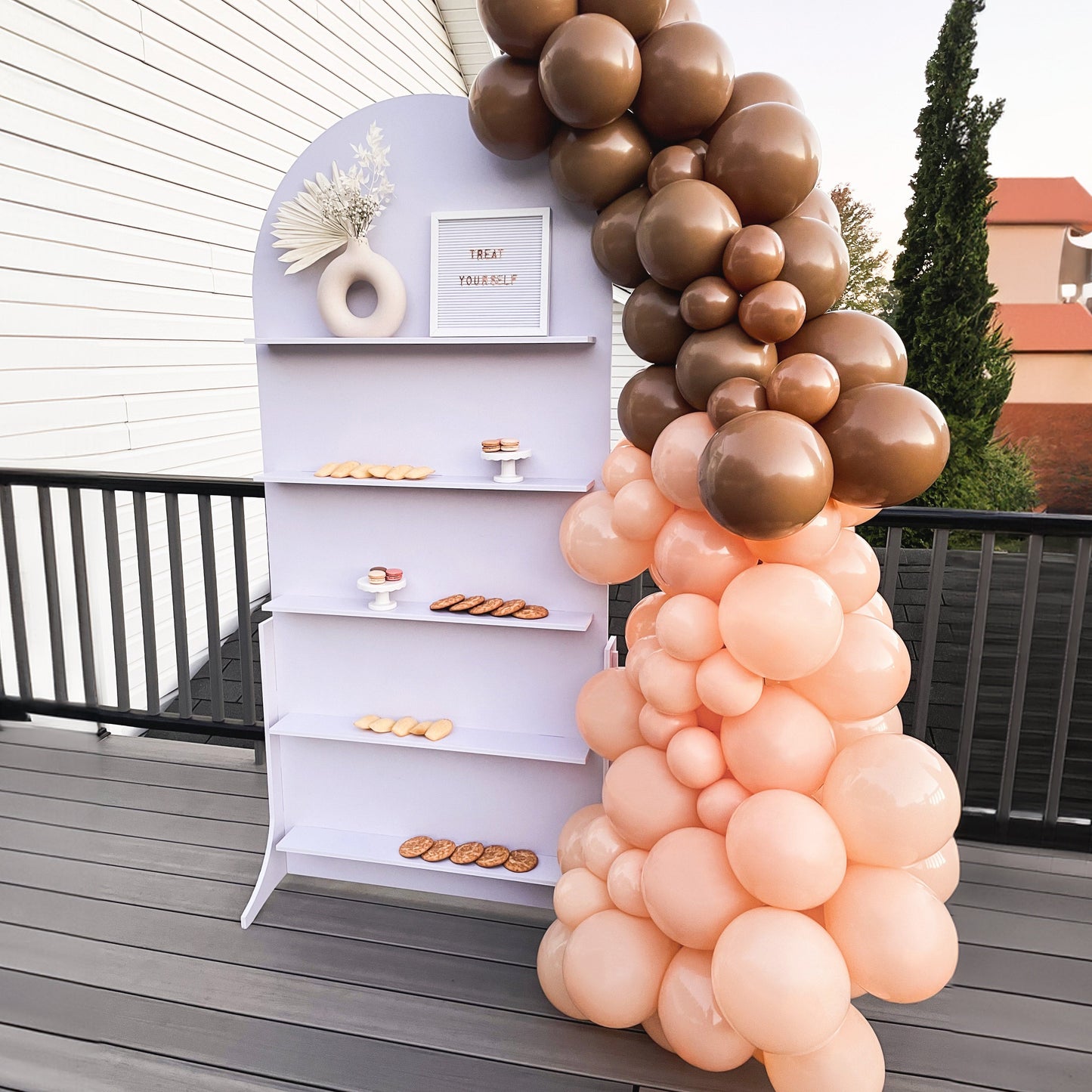 Arch Backdrop wall, Backdrop With Shelves